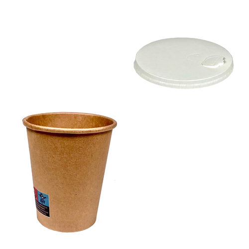 Paper Cups 240ml (8Oz) 100% Kraft With Card Cover - Complete Box 2000 units