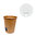 Paper Cups 350ml (12Oz) 100% Kraft w/ White “To Go” Lid – Sleeve 50 units