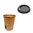 Paper Cups 350ml (12Oz) 100% Kraft w/ Black “To Go” Lid – Pack of 50 units