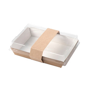 Plateau Sushi Kraft 180x130 Avec Couvercle - Box 600 Units