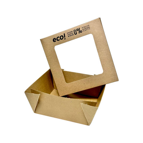 Kraft Tray 13x13x5 With Lid - Box 200 Units