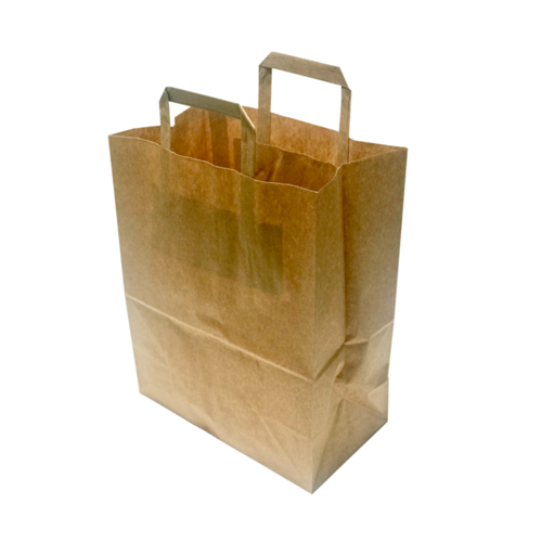 Bag with flat handle 226x32+14 Kraft