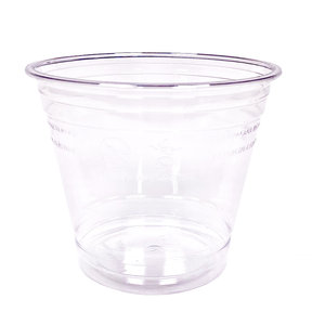 RPET Plastic Cup 280ml w/Perforated Dome Lid - Box 800 Units