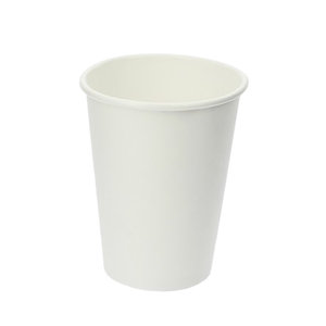 Paper Cups Vending 210ml (7Oz) White w/Lid w/Hole "To Go" Black - Box 1000 Units
