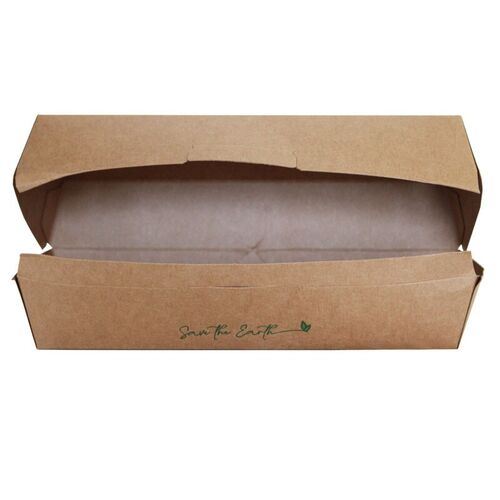 Boîte Kraft à Hot Dog "Save the Earth" -  Paquet 100 unités